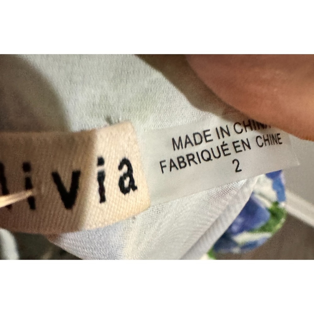 Alice & Olivia Mini dress size 2 Small Crawford Eyelet Floral Puff Sleeve FLAWED - Picture 7 of 10